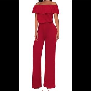 NWT Off Shoulder High Waist Wide Leg PantsJumpsuit